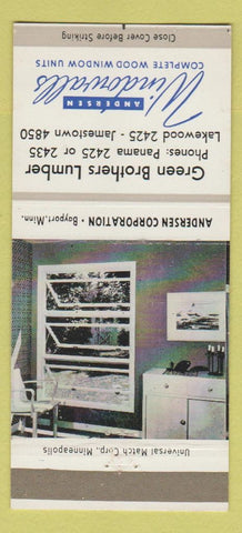 Matchbook Cover - Andersen Windows Green Bros Lumber 30 Strike