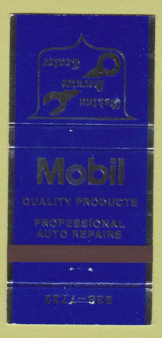 Matchbook Cover - Mobil oil gas Oakton Service 30 Strike