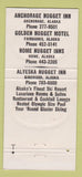 Matchbook Cover - Alaska Nugget Inns Alyeska Resort Girdwood AK 30 Strike