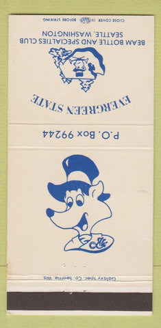 Matchbook Cover - Evergreen State Jim Beam Bottle Club Seattle WA 30 Strike