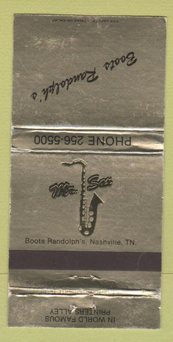 Matchbook Cover - Boots Randolph's Nashville TN WEAR 30 Strike