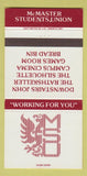 Matchbook Cover - McMaster University Students Union Hamilton ON  30 Strike