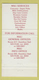 Matchbook Cover - McMaster University Students Union Hamilton ON  30 Strike