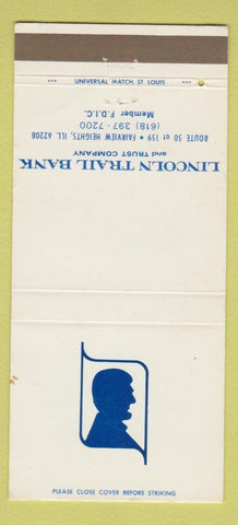 Matchbook Cover - Lincoln Trail Bank Fairview Heights IL 30 Strike