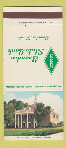 Matchbook Cover - Brandon State Bank FL 30 Strike