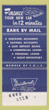 Matchbook Cover - Lee County Bank Fort Myers FL 30 Strike