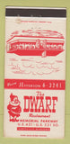 Matchbook Cover - The Dwarf Restaurant Huntsville AL WEAR 30 Strike