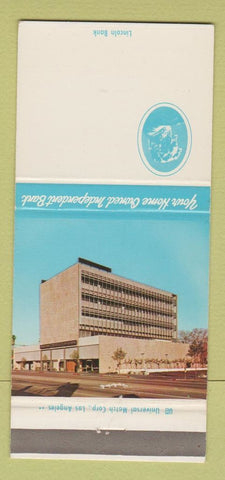 Matchbook Cover - Lincoln Bank Van Nuys CA 30 Strike