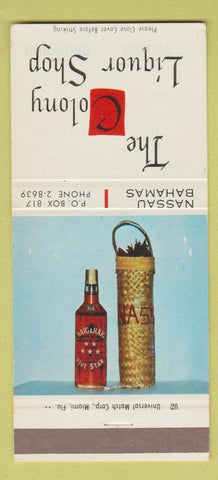 Matchbook Cover - Colony Liquor Shop Nassau Bahamas Haig Five Star 30 Strike