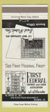 Matchbook Cover - First Federal Savings and Loan Atlanta GA 30 Strike