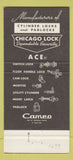 Matchbook Cover - Chicago Lock Company IL 1970 30 Strike
