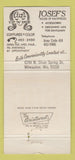 Matchbook Cover - Josef's Hairpieces Toupee Milwaukee WI 30 Strike