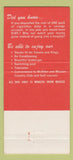 Matchbook Cover - Fontana Motor Hotel Mission TX 30 Strike