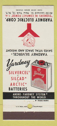 Matchbook Cover - Yardney Electric Corp batteries New York City 30 Strike