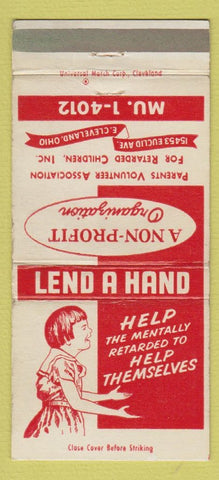 Matchbook Cover - Volunteer Retarded Children East Cleveland OH 30 Strike