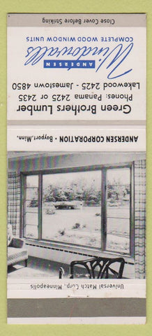 Matchbook Cover - Andersen Windows Green Bros Lumber 30 Strike