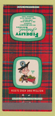 Matchbook Cover - Fidelity Federal Savings Sherman Oaks Long Beach CA 30 Strike
