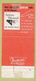 Matchbook Cover - Andersen Windows EJ Jack Kerby Erie MI 30 Strike