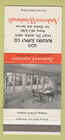Matchbook Cover - Andersen Windows Sault Ste Marie MI 30 Strike