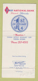 Matchbook Cover - First National Bank Stuart FL WEAR 30 Strike