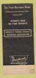 Matchbook Cover - First National Bank Clarksville TN 30 Strike
