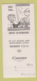 Matchbook Cover - City National Bank  Murphysboro IL 30 Strike