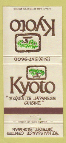 Matchbook Cover - Kyoto Japanese Restaurant Detroit MI 30 Strike