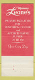 Matchbook Cover - Mamma Leone's New York City restaurant 30 Strike