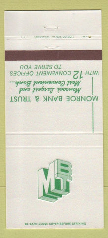 Matchbook Cover - Monroe Bank and Trust MI 30 Strike