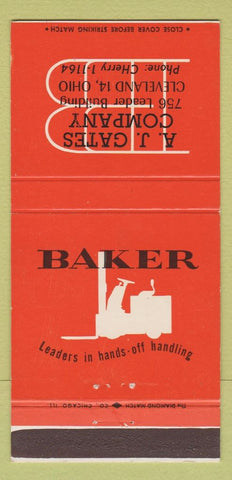 Matchbook Cover - AJ Gates Baker Fork Lifts Cleveland OH 30 Strike
