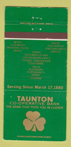 Matchbook Cover - Taunton COOP Bank MA WEAR 30 Strike