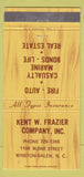 Matchbook Cover - Kent Frazier Insurance Real Estate Winston Salem NC 30 Strike