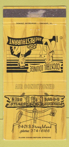 Matchbook Cover - LBJ BBQ Ribs  Chicago IL WEAR 30 Strike