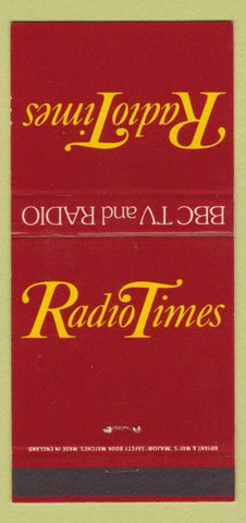 Matchbook Cover - Radio Times BBC TV UK England 30 Strike