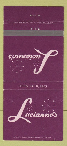 Matchbook Cover - Lucianno's Youngstown OH 30 Strike