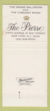 Matchbook Cover - The Pierre New York City 30 Strike