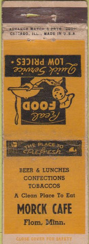 Matchbook Cover - Morck Cafe Flom MN Advance WORN