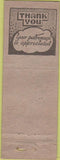Matchbook Cover - Morck Cafe Flom MN Advance WORN