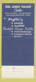 Matchbook Cover - Del Amo Yacht Center Marina Del Rey CA 30 Strike