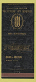 Matchbook Cover - Bank of Milton WI 30 Strike