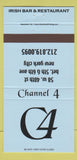 Matchbook Cover - Channel 4 Irish Bar Restaurant New York City 30 Strike