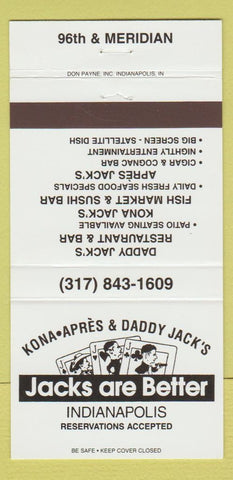 Matchbook Cover - Jacks are Better Indianapolis IN 30 Strike