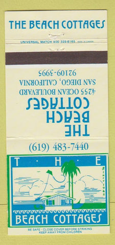 Matchbook Cover - The Beach Cottages San Diego CA 30 Strike