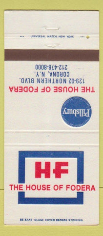 Matchbook Cover - House of Fodera Pillsbury Corona NY 30 Strike