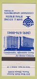 Matchbook Cover Sam J Stone B'nai B'rith Covenant Apartments Peoria IL 30 Strike