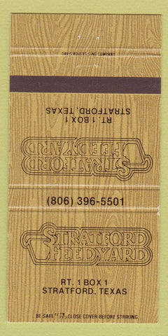 Matchbook Cover - Stratford Feedyard Stratford TX 30 Strike