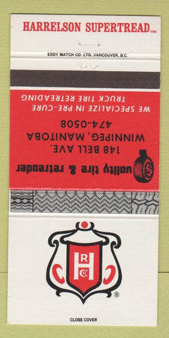 Matchbook Cover - Harrelson Supertread Tires Winnipeg MB 30 Strike