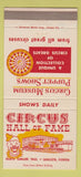 Matchbook Cover - Circus Hall of Fame Sarasota FL 30 Strike