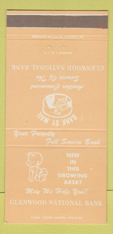 Matchbook Cover - Glenwood National Bank  30 Strike