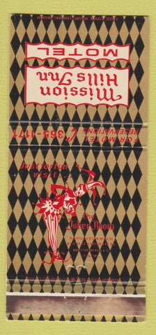 Matchbook Cover - Mission Hills Inn Motel  CA WORN 30 Strike